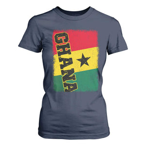 Vintage Distressed Ghana Flag T Shirt For Women Ghanaian Heritage Africa Ghanese Roots