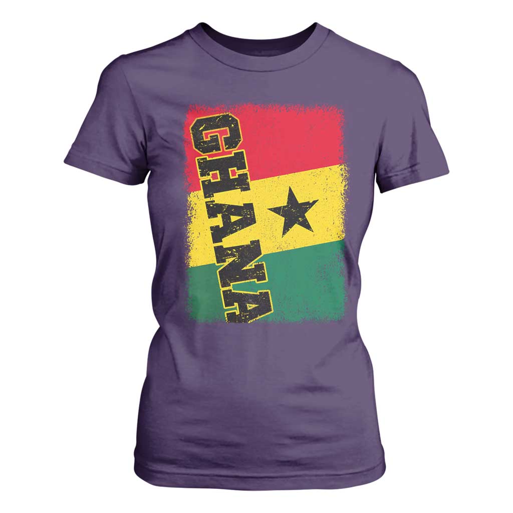 Vintage Distressed Ghana Flag T Shirt For Women Ghanaian Heritage Africa Ghanese Roots
