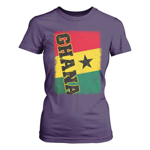 Vintage Distressed Ghana Flag T Shirt For Women Ghanaian Heritage Africa Ghanese Roots