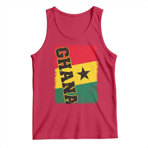 Vintage Distressed Ghana Flag Tank Top Ghanaian Heritage Africa Ghanese Roots