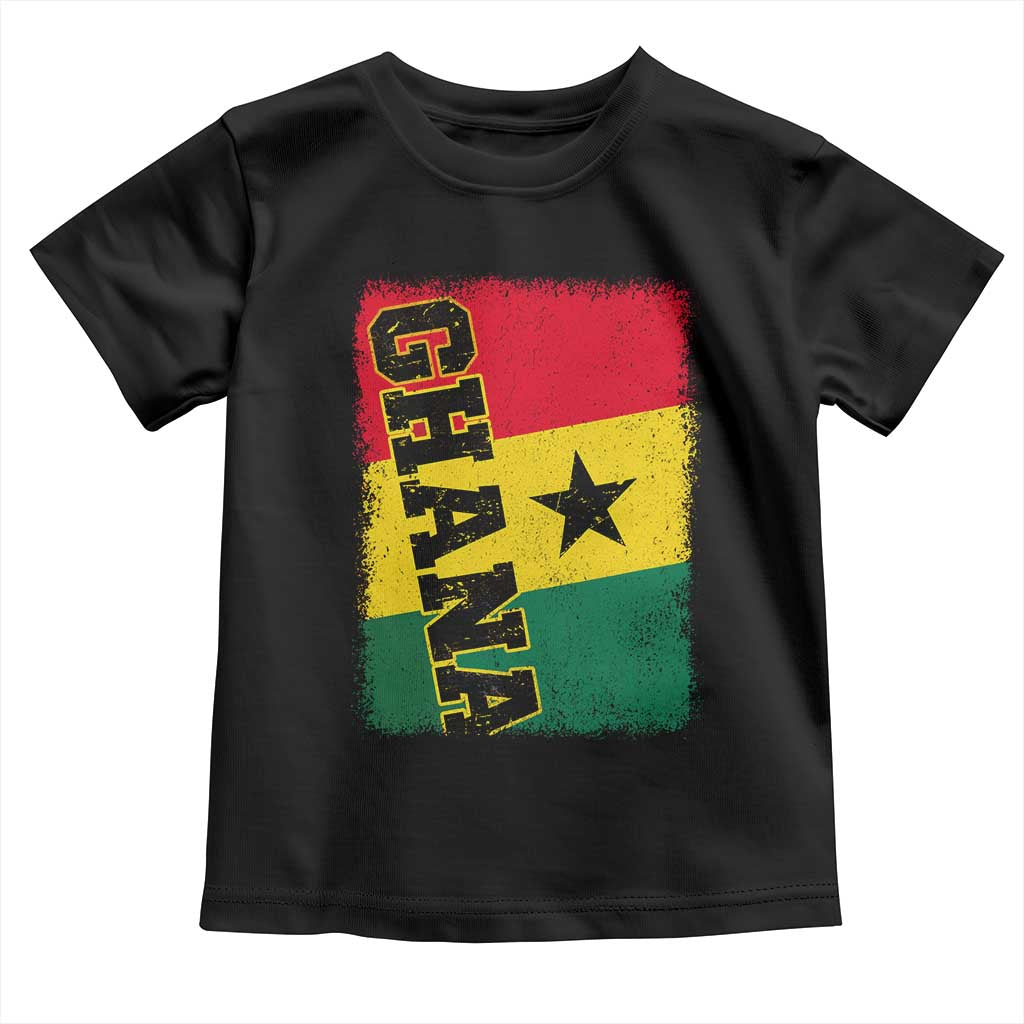 Vintage Distressed Ghana Flag Toddler T Shirt Ghanaian Heritage Africa Ghanese Roots