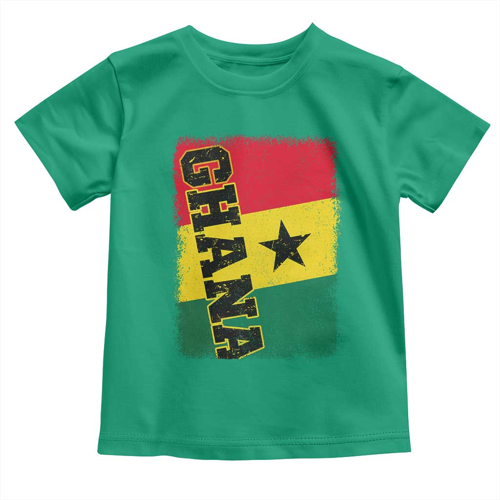 Vintage Distressed Ghana Flag Toddler T Shirt Ghanaian Heritage Africa Ghanese Roots