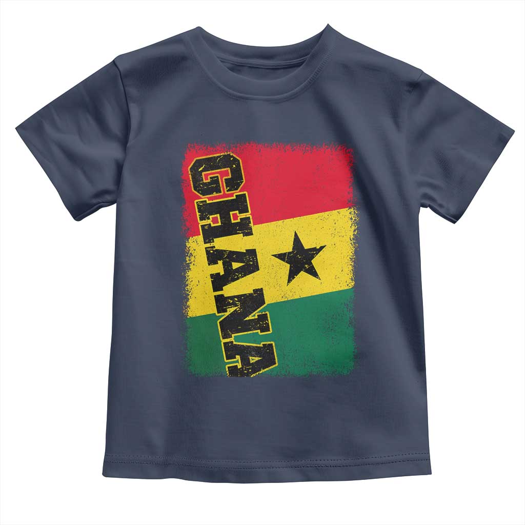 Vintage Distressed Ghana Flag Toddler T Shirt Ghanaian Heritage Africa Ghanese Roots