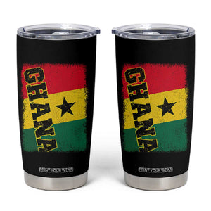 Vintage Distressed Ghana Flag Tumbler Cup Ghanaian Heritage Africa Ghanese Roots