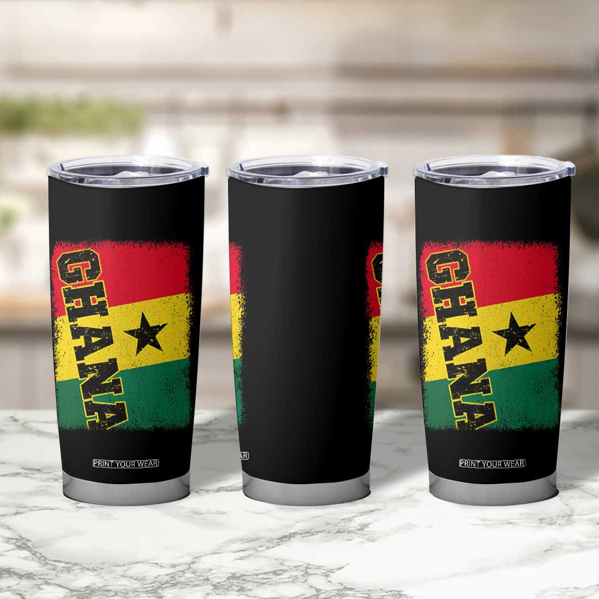 Vintage Distressed Ghana Flag Tumbler Cup Ghanaian Heritage Africa Ghanese Roots