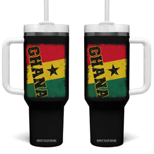 Vintage Distressed Ghana Flag Tumbler With Handle Ghanaian Heritage Africa Ghanese Roots