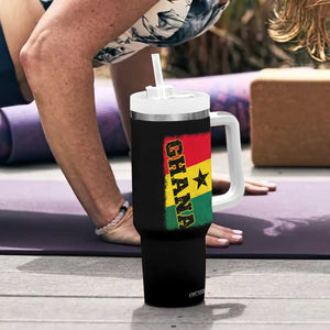 Vintage Distressed Ghana Flag Tumbler With Handle Ghanaian Heritage Africa Ghanese Roots