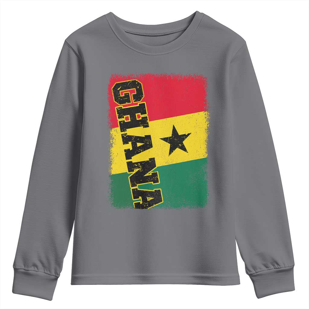 Vintage Distressed Ghana Flag Youth Sweatshirt Ghanaian Heritage Africa Ghanese Roots