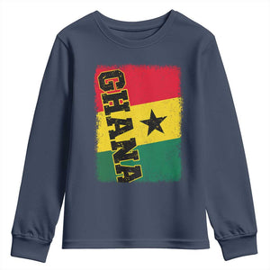 Vintage Distressed Ghana Flag Youth Sweatshirt Ghanaian Heritage Africa Ghanese Roots