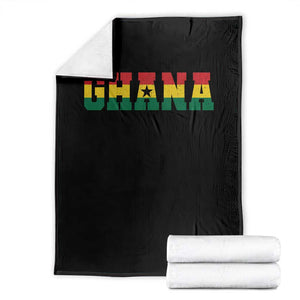 Ghana Flag Throw Blanket Varsity Lettering Design Ghanaian Pride Heritage Graphic