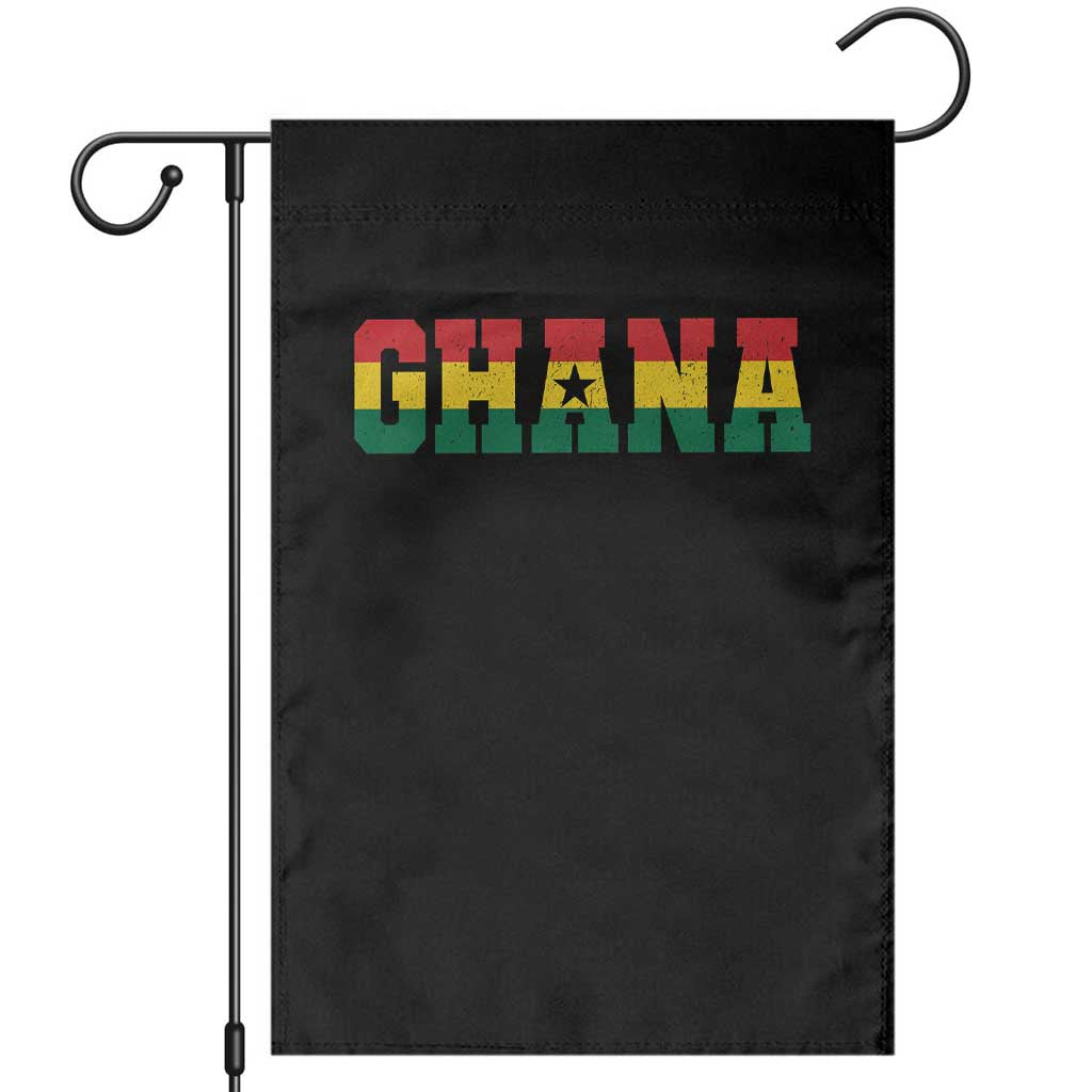 Ghana Flag Garden Flag Varsity Lettering Design Ghanaian Pride Heritage Graphic TS10 Black Print Your Wear