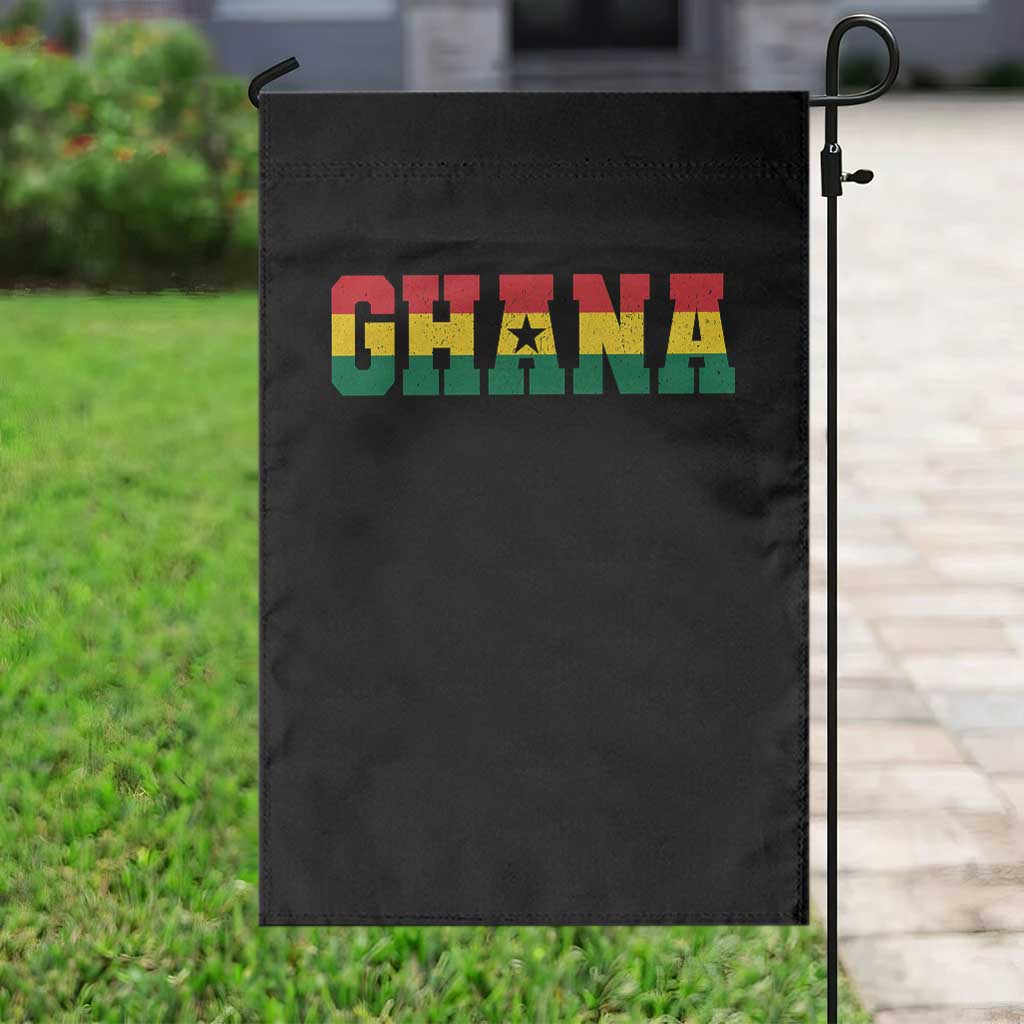 Ghana Flag Garden Flag Varsity Lettering Design Ghanaian Pride Heritage Graphic