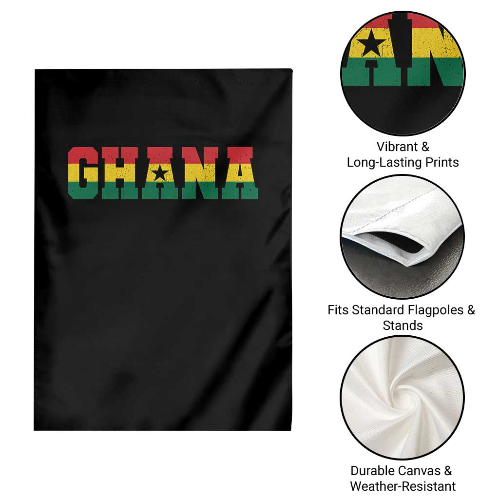 Ghana Flag Garden Flag Varsity Lettering Design Ghanaian Pride Heritage Graphic