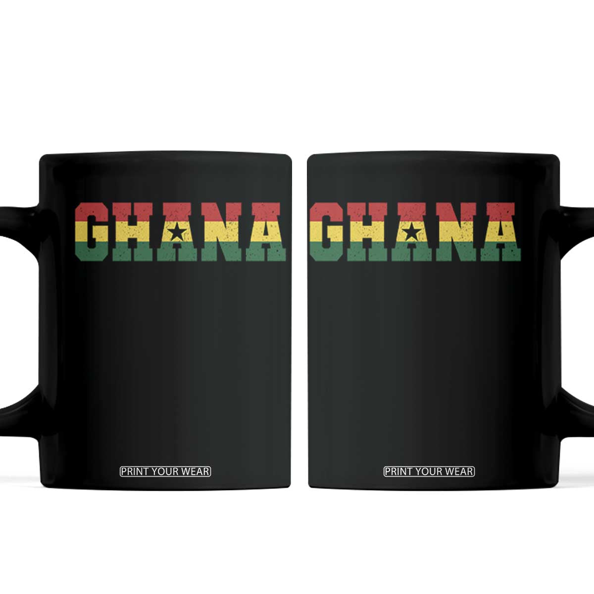 Ghana Flag Coffee Mug Varsity Lettering Design Ghanaian Pride Heritage Graphic