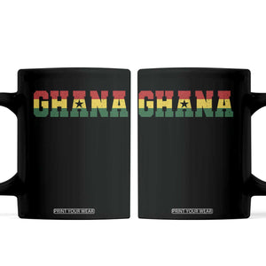 Ghana Flag Coffee Mug Varsity Lettering Design Ghanaian Pride Heritage Graphic