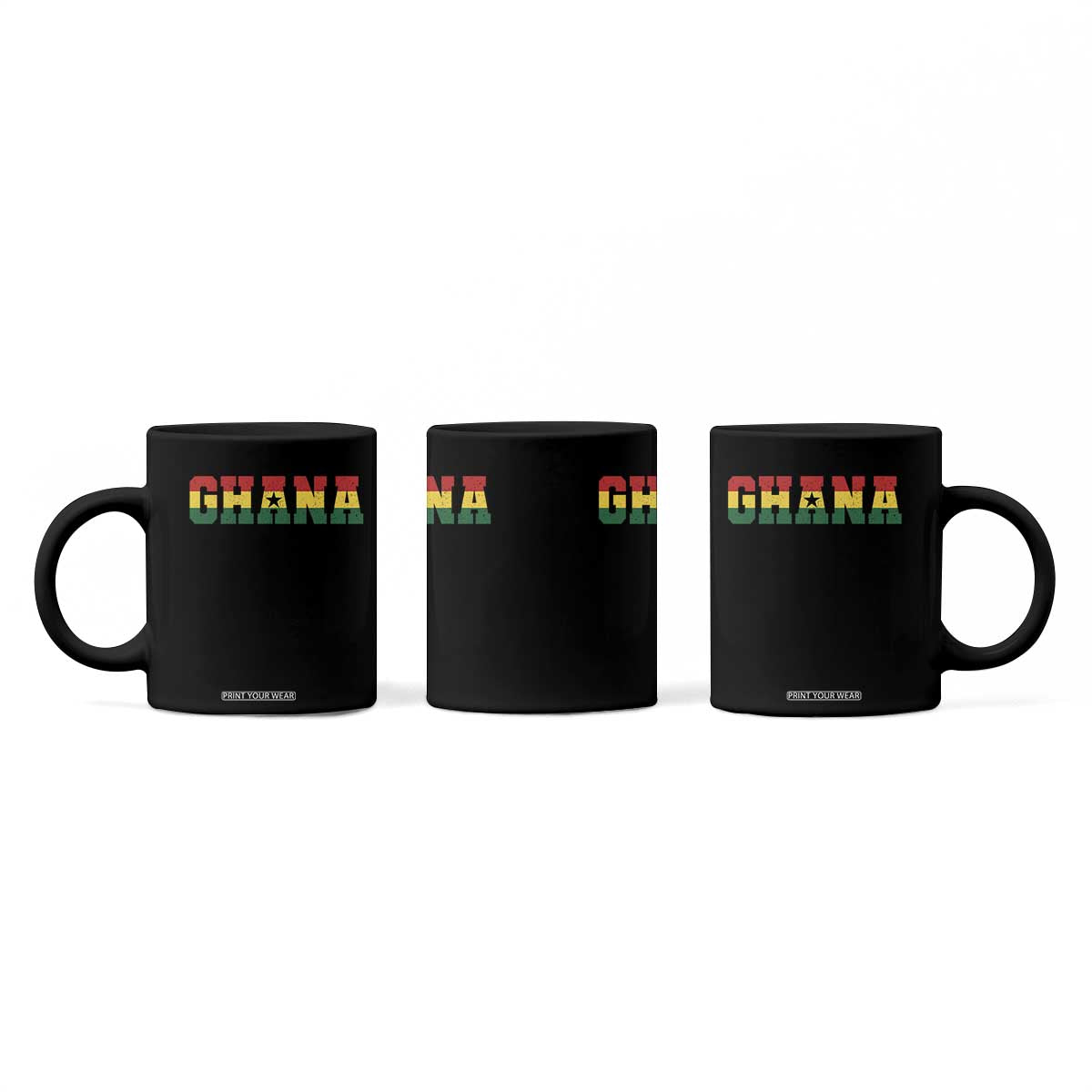 Ghana Flag Coffee Mug Varsity Lettering Design Ghanaian Pride Heritage Graphic