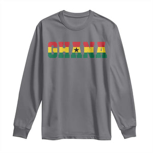 Ghana Flag Long Sleeve Shirt Varsity Lettering Design Ghanaian Pride Heritage Graphic