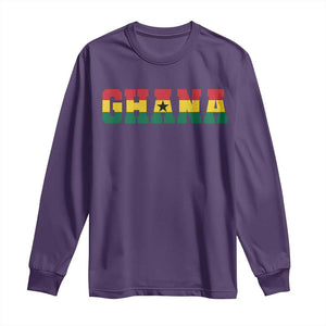 Ghana Flag Long Sleeve Shirt Varsity Lettering Design Ghanaian Pride Heritage Graphic