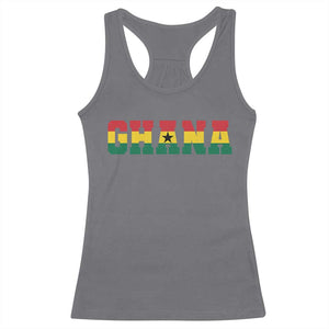 Ghana Flag Racerback Tank Top Varsity Lettering Design Ghanaian Pride Heritage Graphic