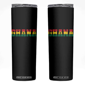 Ghana Flag Skinny Tumbler Varsity Lettering Design Ghanaian Pride Heritage Graphic