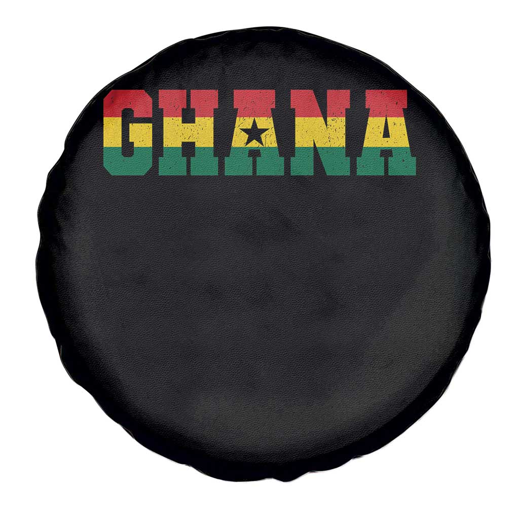 Ghana Flag Spare Tire Cover Varsity Lettering Design Ghanaian Pride Heritage Graphic