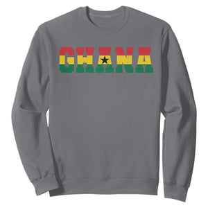 Ghana Flag Sweatshirt Varsity Lettering Design Ghanaian Pride Heritage Graphic