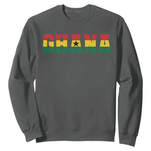 Ghana Flag Sweatshirt Varsity Lettering Design Ghanaian Pride Heritage Graphic