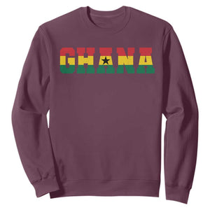 Ghana Flag Sweatshirt Varsity Lettering Design Ghanaian Pride Heritage Graphic