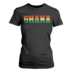 Ghana Flag T Shirt For Women Varsity Lettering Design Ghanaian Pride Heritage Graphic
