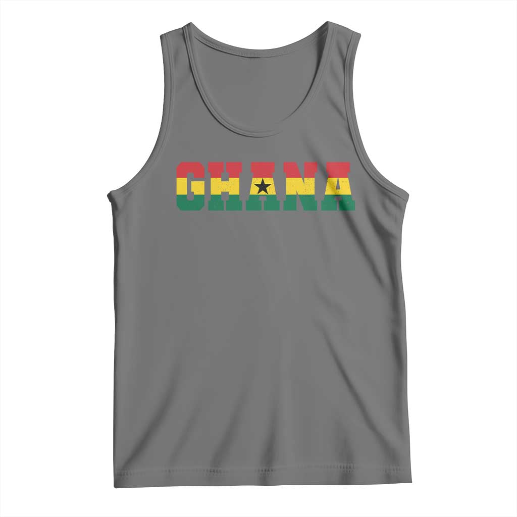 Ghana Flag Tank Top Varsity Lettering Design Ghanaian Pride Heritage Graphic