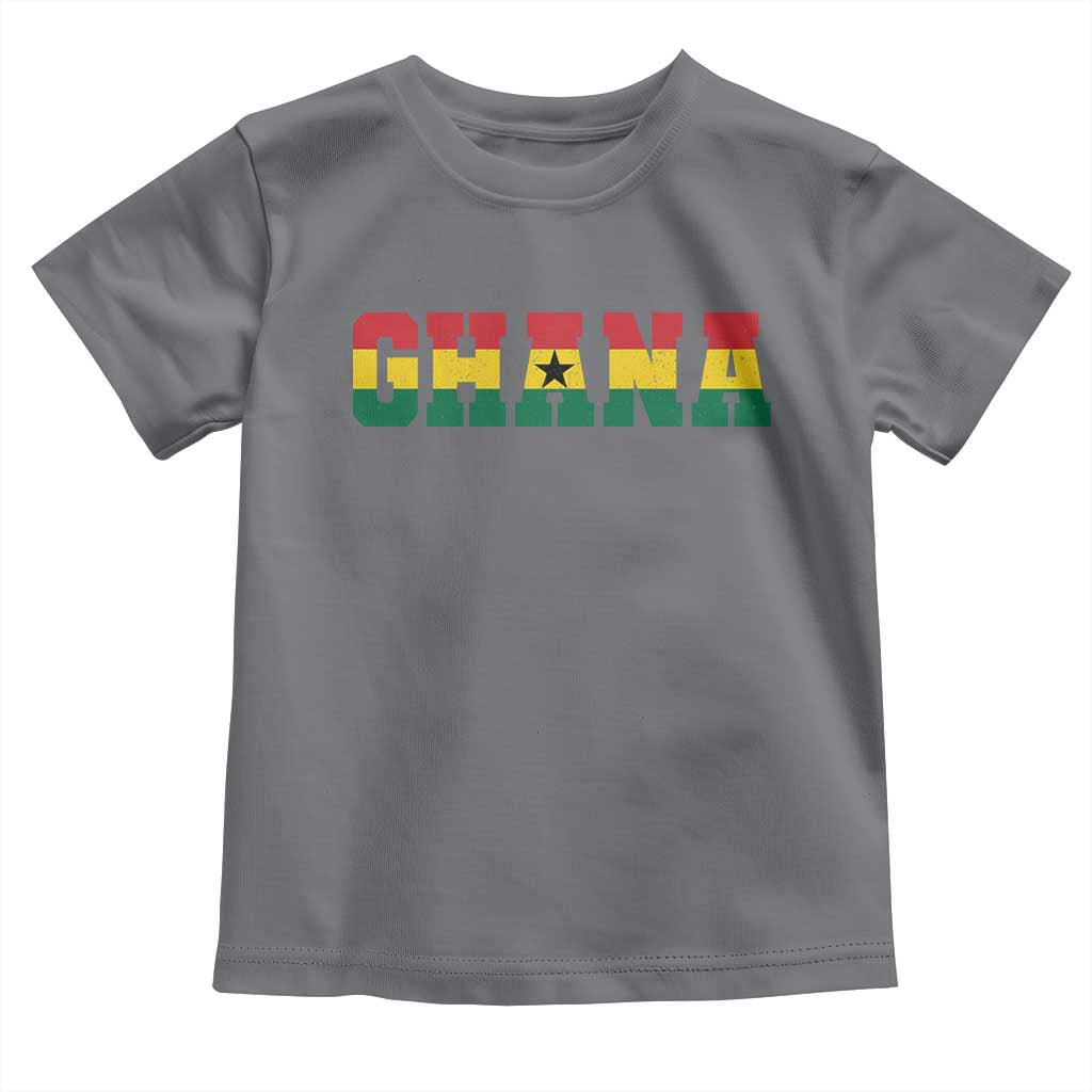 Ghana Flag Toddler T Shirt Varsity Lettering Design Ghanaian Pride Heritage Graphic