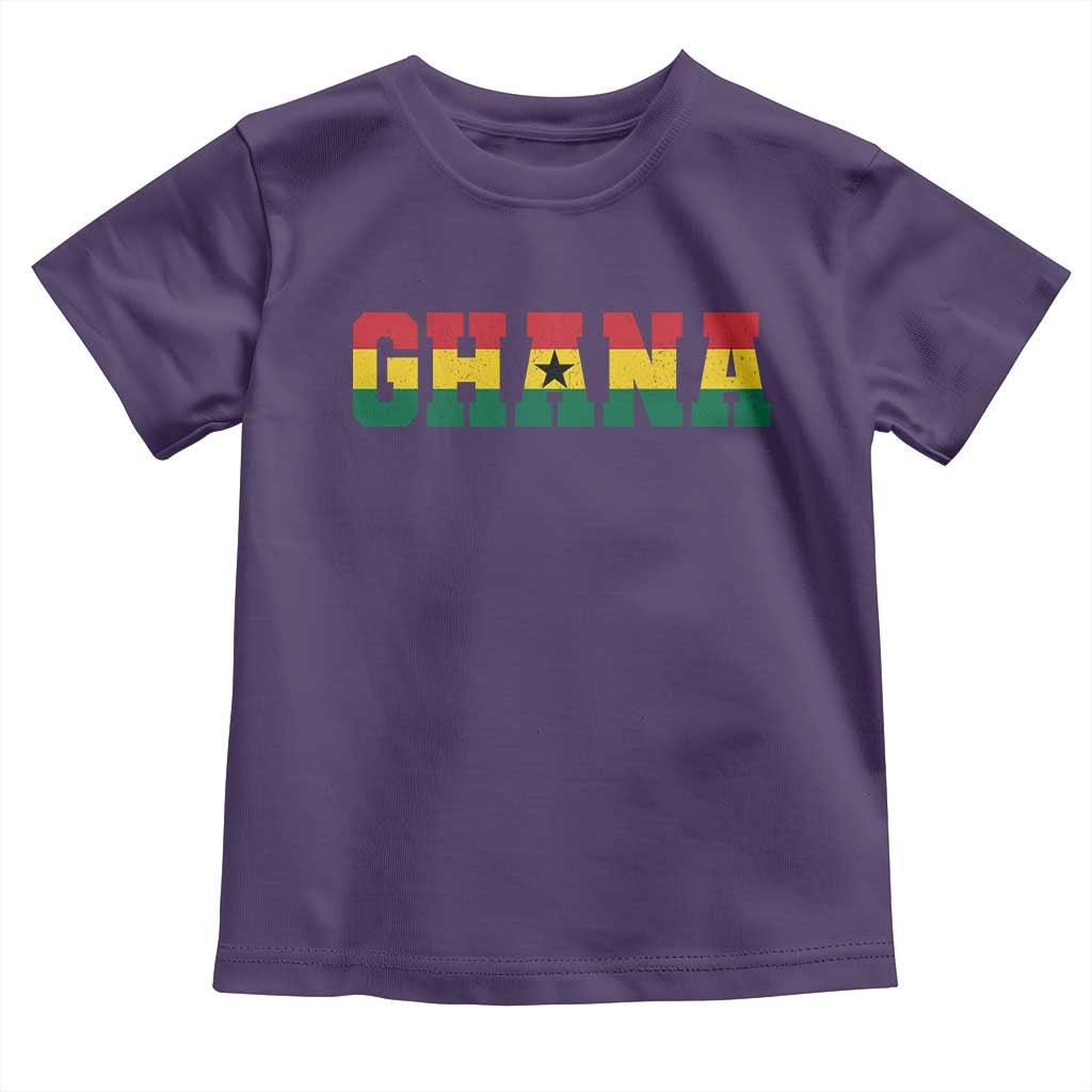 Ghana Flag Toddler T Shirt Varsity Lettering Design Ghanaian Pride Heritage Graphic
