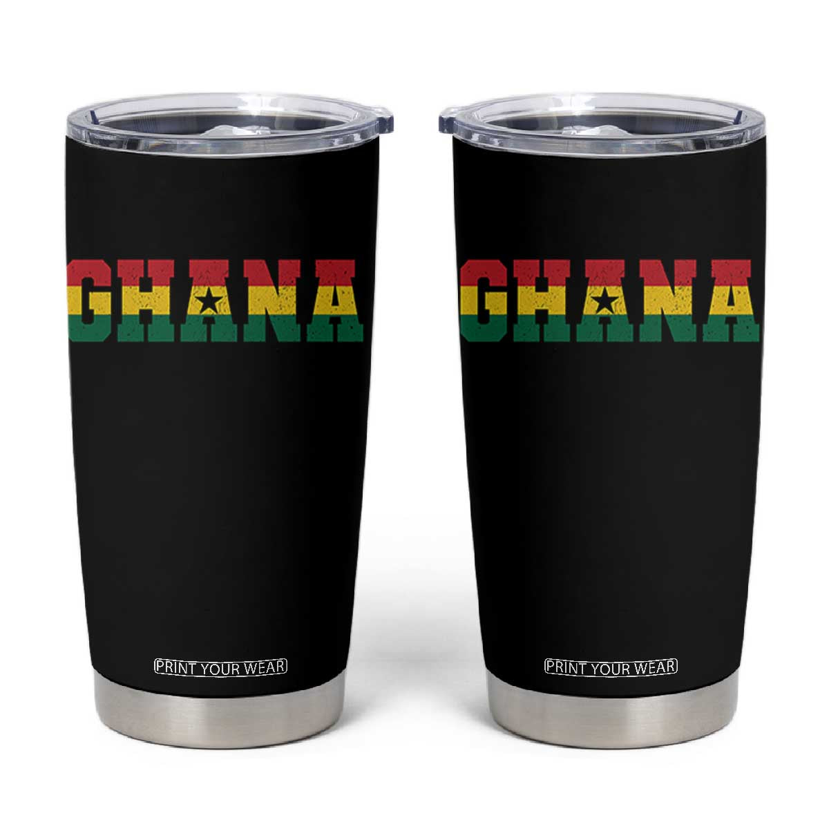 Ghana Flag Tumbler Cup Varsity Lettering Design Ghanaian Pride Heritage Graphic