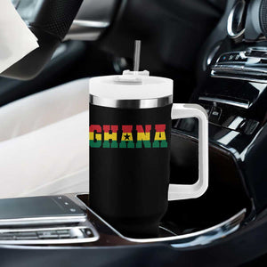 Ghana Flag Tumbler With Handle Varsity Lettering Design Ghanaian Pride Heritage Graphic