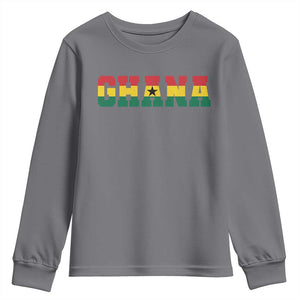 Ghana Flag Youth Sweatshirt Varsity Lettering Design Ghanaian Pride Heritage Graphic