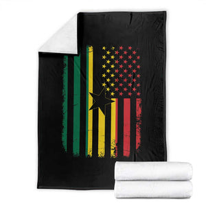 Ghana American Flag Throw Blanket Vintage Ghanaian Pride Heritage Graphic for Ghanaian Americans