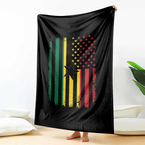 Ghana American Flag Throw Blanket Vintage Ghanaian Pride Heritage Graphic for Ghanaian Americans