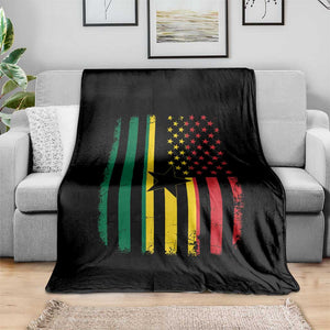 Ghana American Flag Throw Blanket Vintage Ghanaian Pride Heritage Graphic for Ghanaian Americans