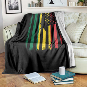 Ghana American Flag Throw Blanket Vintage Ghanaian Pride Heritage Graphic for Ghanaian Americans