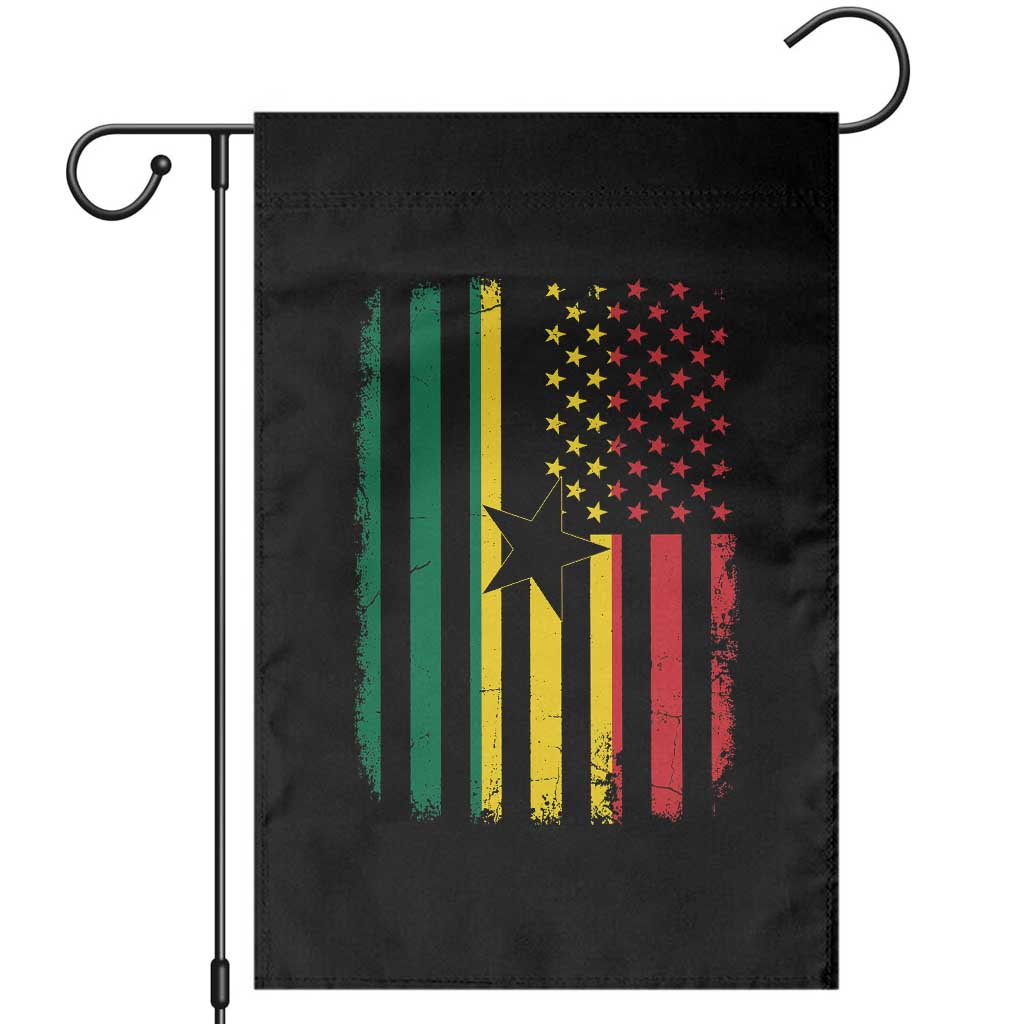 Ghana American Flag Garden Flag Vintage Ghanaian Pride Heritage Graphic for Ghanaian Americans TS10 Black Print Your Wear