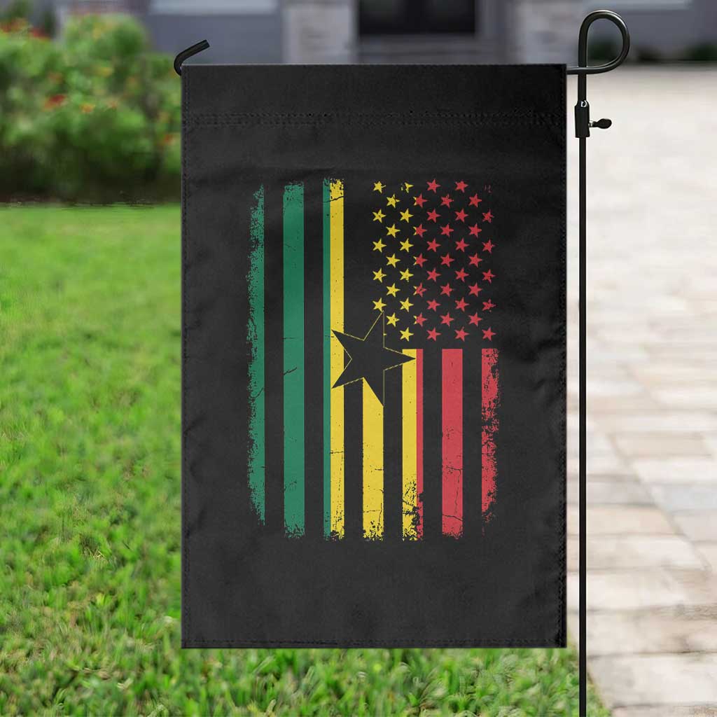 Ghana American Flag Garden Flag Vintage Ghanaian Pride Heritage Graphic for Ghanaian Americans