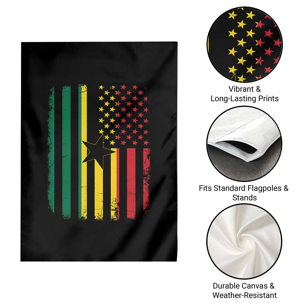 Ghana American Flag Garden Flag Vintage Ghanaian Pride Heritage Graphic for Ghanaian Americans