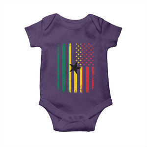 Ghana American Flag Baby Onesie Vintage Ghanaian Pride Heritage Graphic for Ghanaian Americans