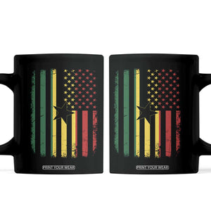 Ghana American Flag Coffee Mug Vintage Ghanaian Pride Heritage Graphic for Ghanaian Americans