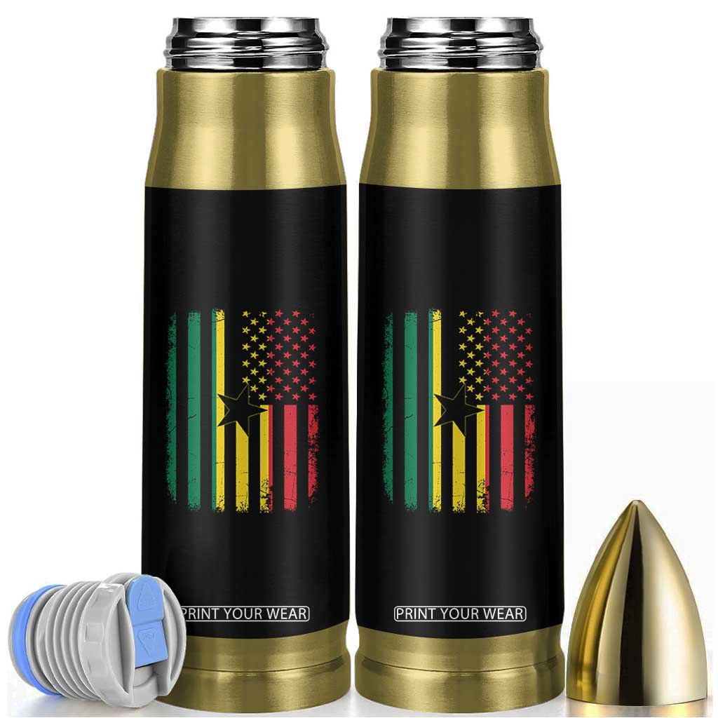 Ghana American Flag Bullet Tumbler Vintage Ghanaian Pride Heritage Graphic for Ghanaian Americans