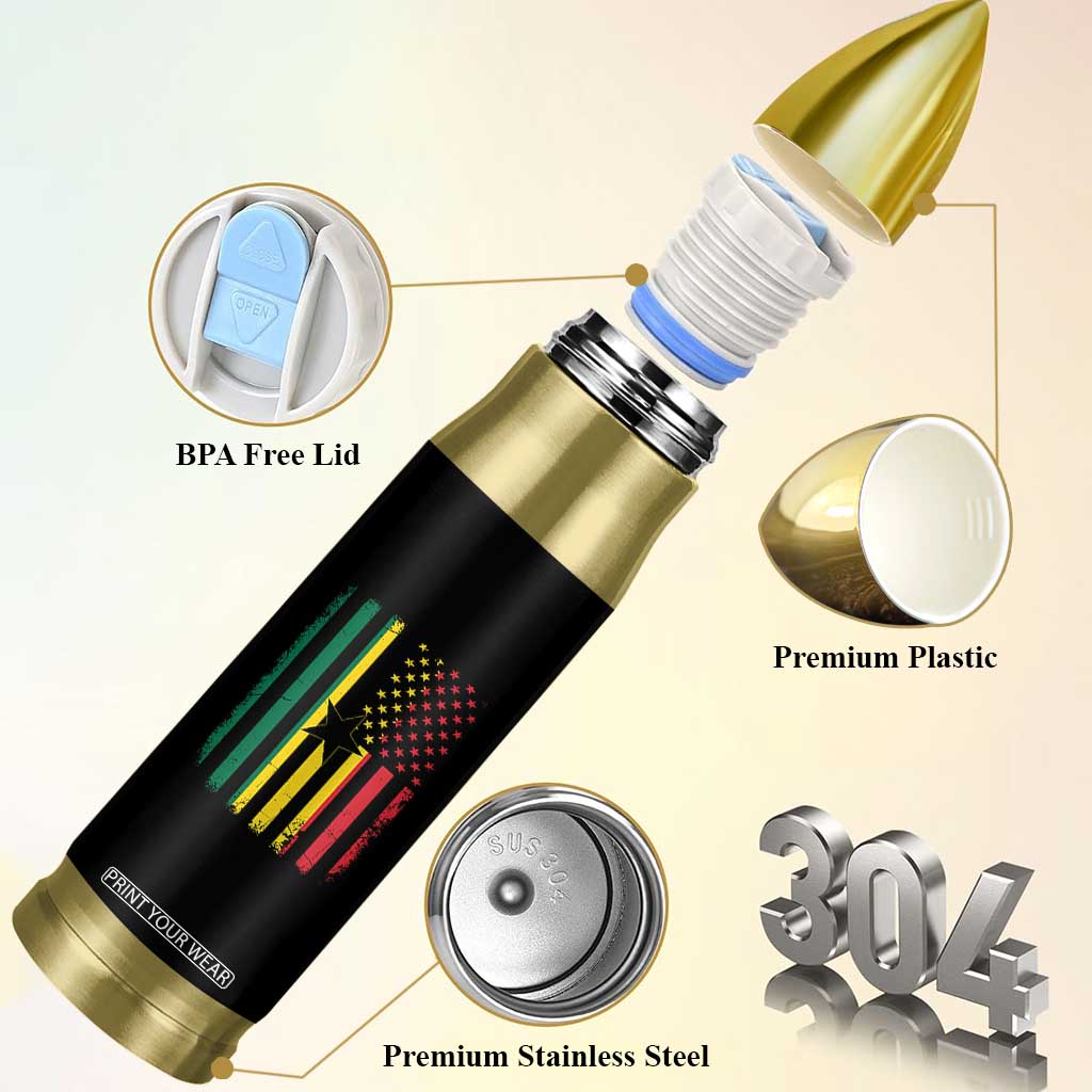 Ghana American Flag Bullet Tumbler Vintage Ghanaian Pride Heritage Graphic for Ghanaian Americans