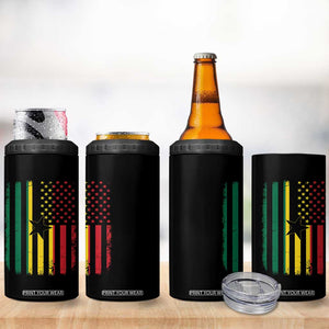 Ghana American Flag 4 in 1 Can Cooler Tumbler Vintage Ghanaian Pride Heritage Graphic for Ghanaian Americans