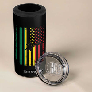 Ghana American Flag 4 in 1 Can Cooler Tumbler Vintage Ghanaian Pride Heritage Graphic for Ghanaian Americans