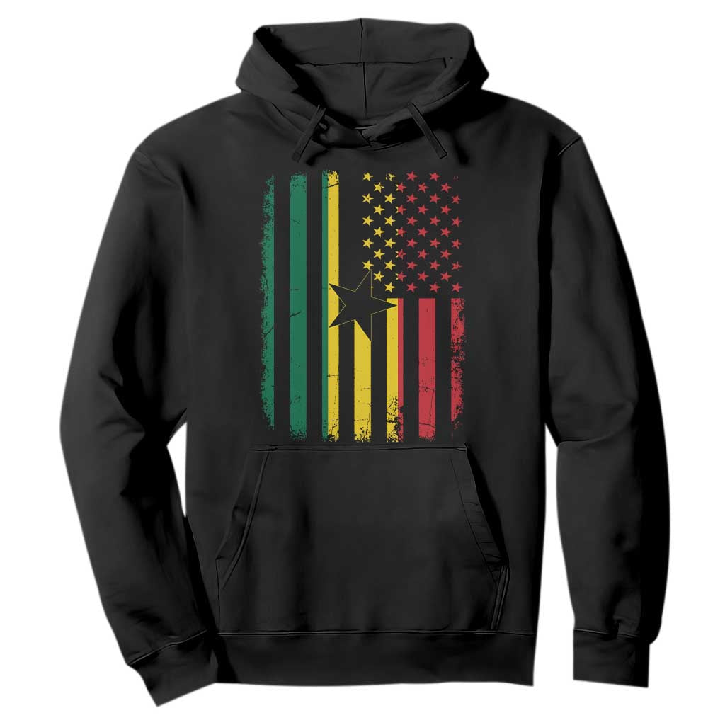 Ghana American Flag Hoodie Vintage Ghanaian Pride Heritage Graphic for Ghanaian Americans