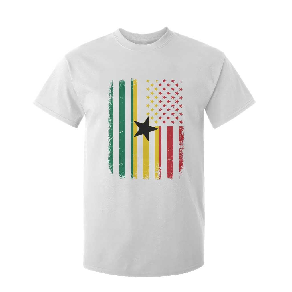 Ghana American Flag T Shirt For Kid Vintage Ghanaian Pride Heritage Graphic for Ghanaian Americans
